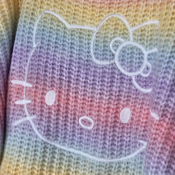 Hello Kitty x Forever 21 Pastel Rainbow Knit Sweater Size 3X - Picture 8 of 8